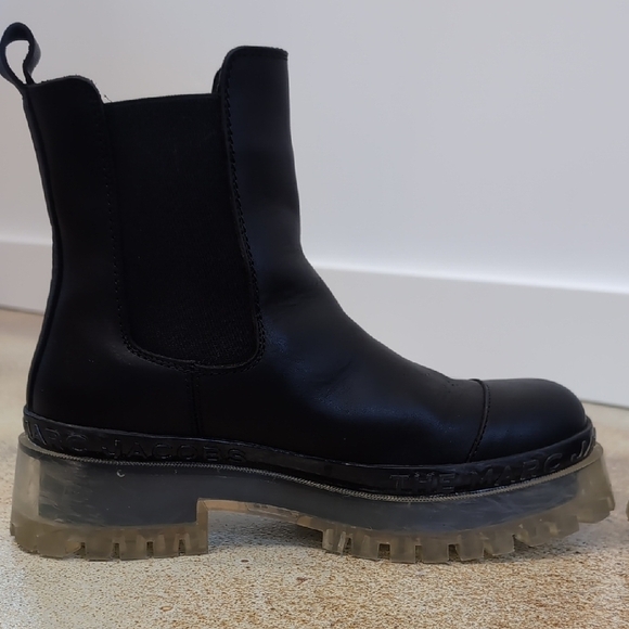 Marc Jacobs | The Stomper Black Ankle Platform Boots Chunky Clear Sole Size 9 - Picture 5 of 11